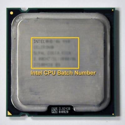 Intel processors serial number