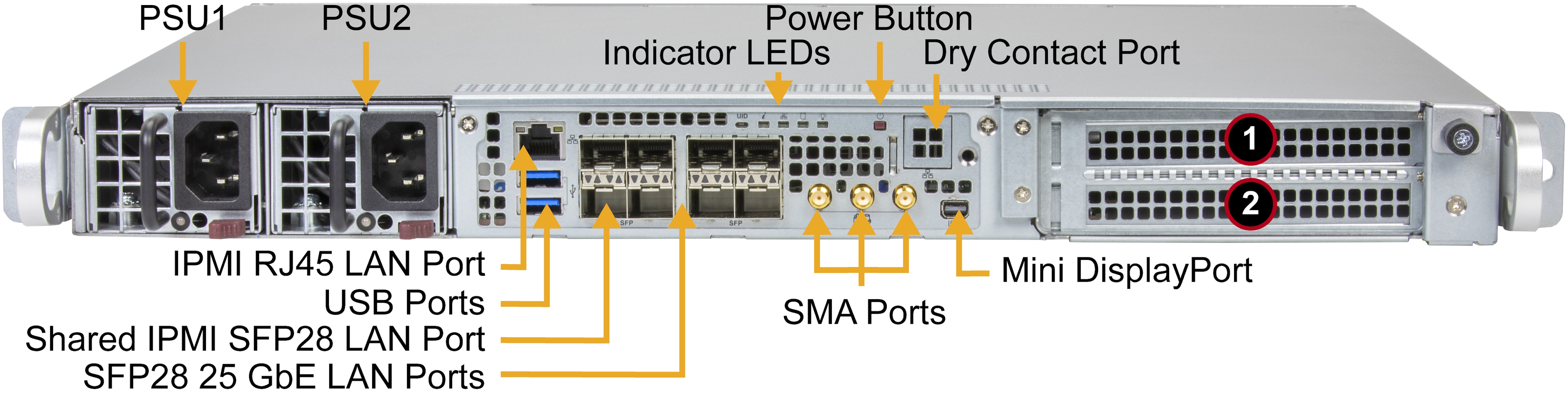 Ipmi Rj45 SuperServer SYS-112D-40C/42C-FN8P: Front View