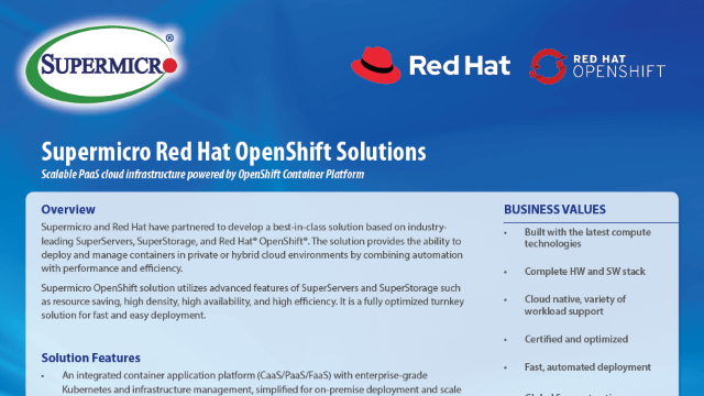 Supermicro Red Hat OpenShift ソリューション概要