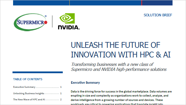 “Unleash the Future of Innovation with HPC & AI” solution brief cover thumbnail