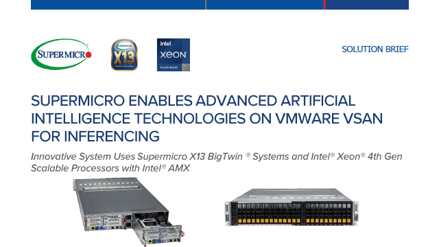 サムネイルソリューション概要 -Supermicro 、VMware vSAN 上で高度な人工知能技術を活用した推論を実現 