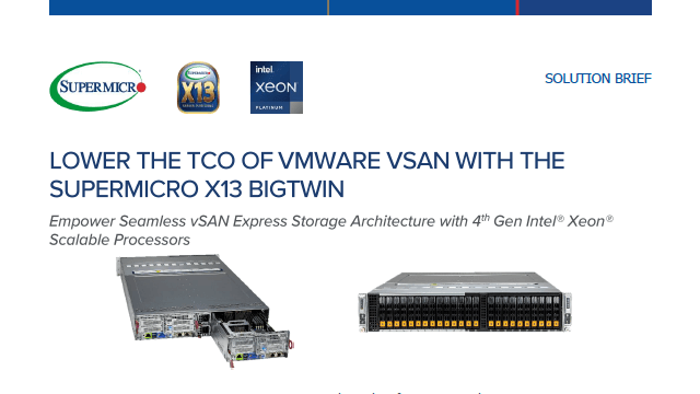 サムネイルソリューション概要 -Supermicro X13 BigTwinでVMware vSAN TCOを削減 