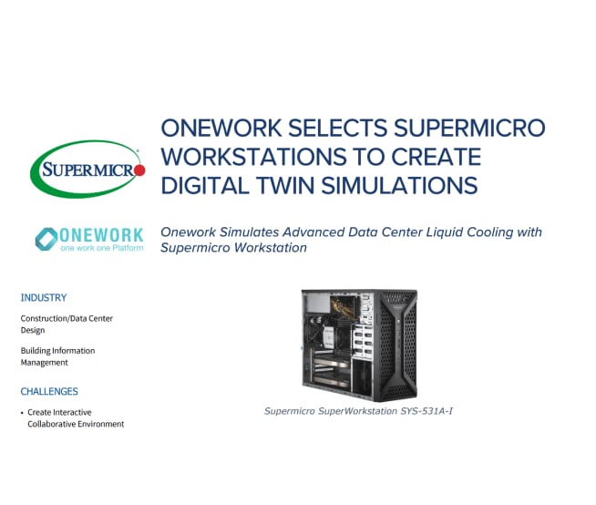Vignette : Success Story - Onework choisit les stations de travail Supermicro pour créer des simulations de jumeaux numériques 