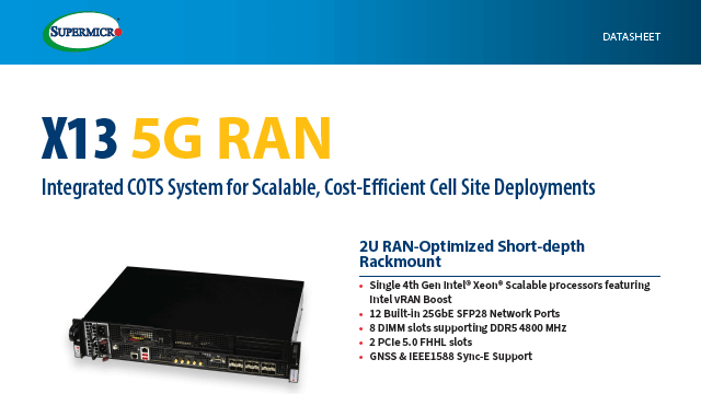 Vignette : Fiche technique X13 5G RAN