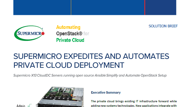 Solution Brief : Supermicro accélère et automatise le déploiement du cloud privé