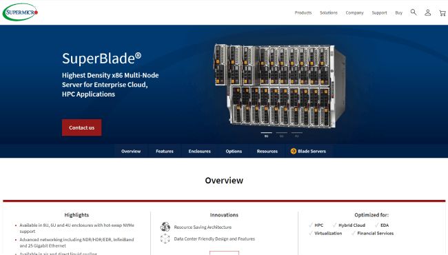 Thumbnail: Page – Supermicro SuperBlade Product Page 