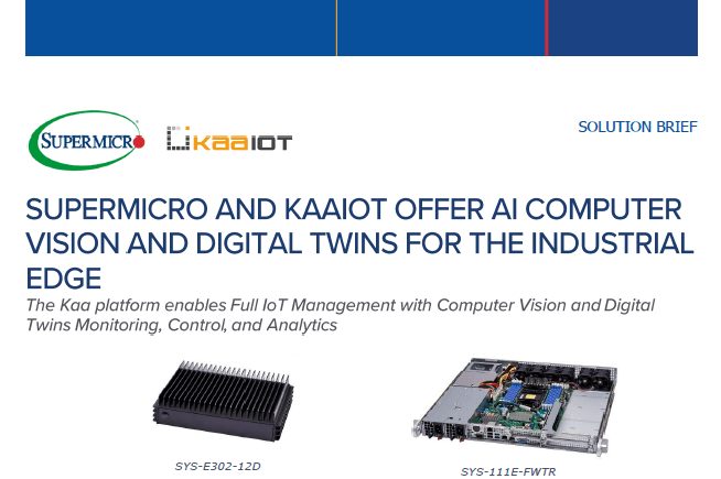 Thumbnail: Solution Brief – Supermicro and KaaIoT Offer AI Computer Vision and Digital Twins for the Industrial Edge 