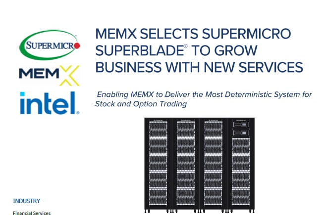 Thumbnail: Success Story – MEMX Selects Supermicro SuperBlade® to Grow Business with New Services 