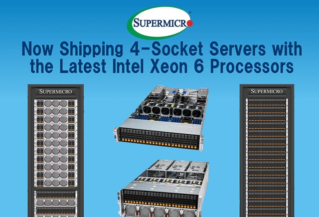 Thumbnail: News – Supermicro Now Shipping High-Performance 4-Socket X14 Servers for Demanding Enterprise, Database, and Mission-Critical Workloads, Based on Intel Xeon 6 Processors