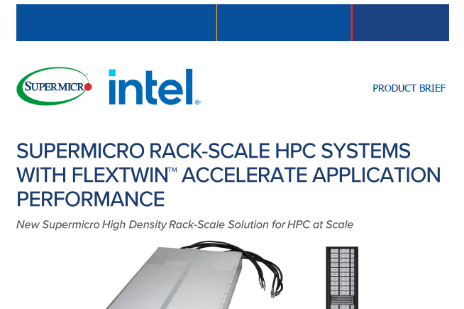 Thumbnail: Product Brief – Supermicro Rack-Scale HPC Systems with FlexTwin™ Accelerate Application Performance 