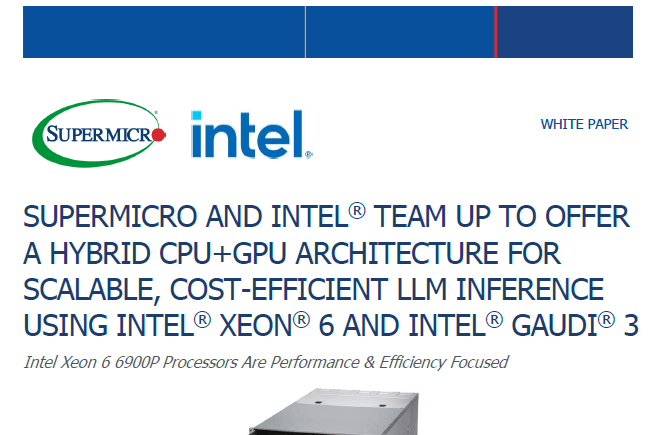 サムネイル：ホワイトペーパー –Supermicro Xeon®（Gaudi® 3搭載）が驚異的なパフォーマンスを発揮 