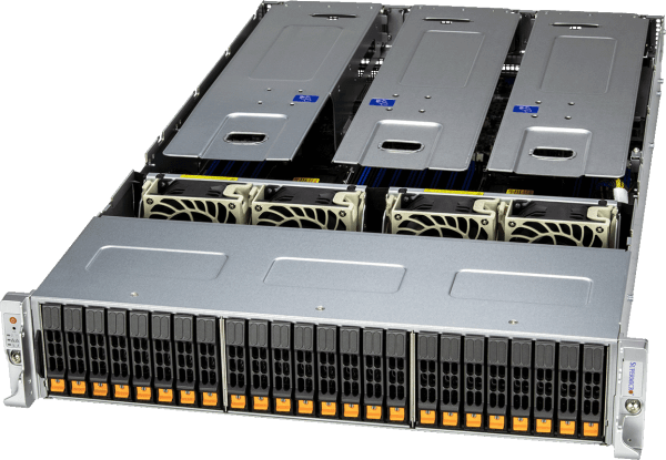 2基のNVIDIA RTX PRO™ BSE GPUに最適化されたSupermicro 2UCloudDC システム