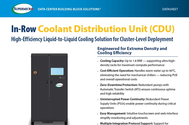 Thumbnail – Datasheet: In-Row Coolant Distribution Unit (CDU)