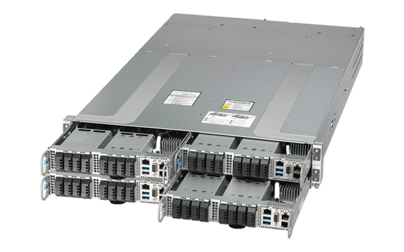 Supermicro 2U 4-Node GrandTwin SuperServer with Single Intel® Xeon® 6700/6500 series processors with P-cores or 6700 series processors with E-cores