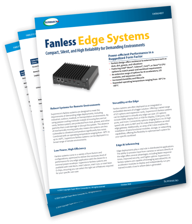 Supermicro Fanless Edge Systems