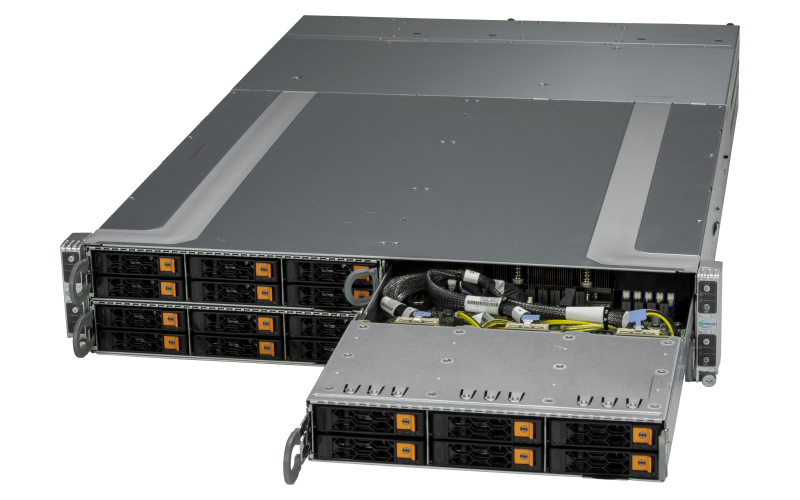 Supermicro GrandTwin® 4-node Rear IO Server with AMD EPYC™ 9004 Series Processor