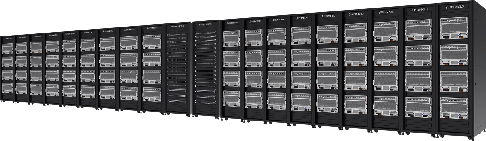 72台 NVIDIA HGX B300 8-GPU、8U風冷系統（共計576顆GPU），部署於20個機架中