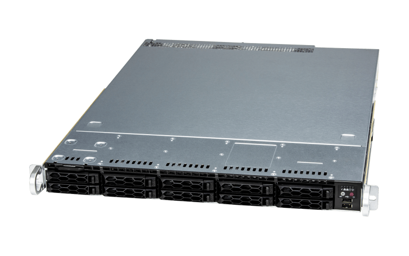Supermicro 1U X13 CloudDC system with PCIe 5.0, dual Intel® Xeon® processors, and 10 hot-swap drive bays: SYS-121C-TN2R