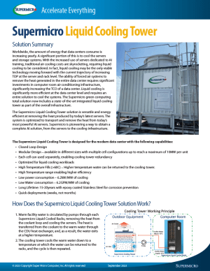 Liquid Cooling Tower Solution datasheet cover