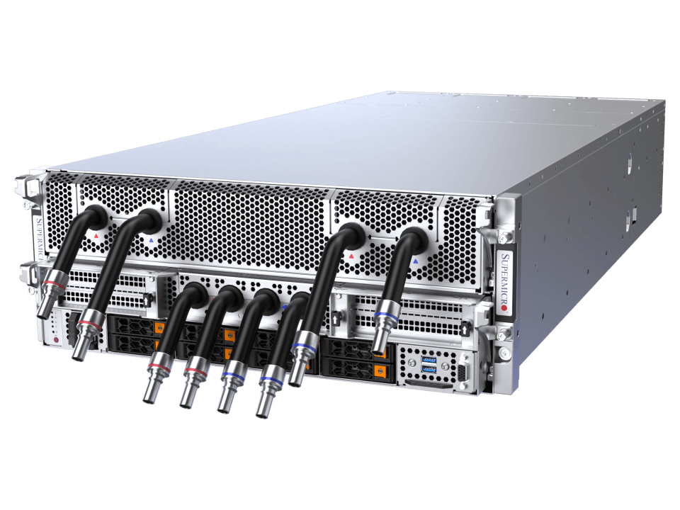 Système Supermicro 4U 8-GPU refroidi par liquide avec NVIDIA HGX™ B200