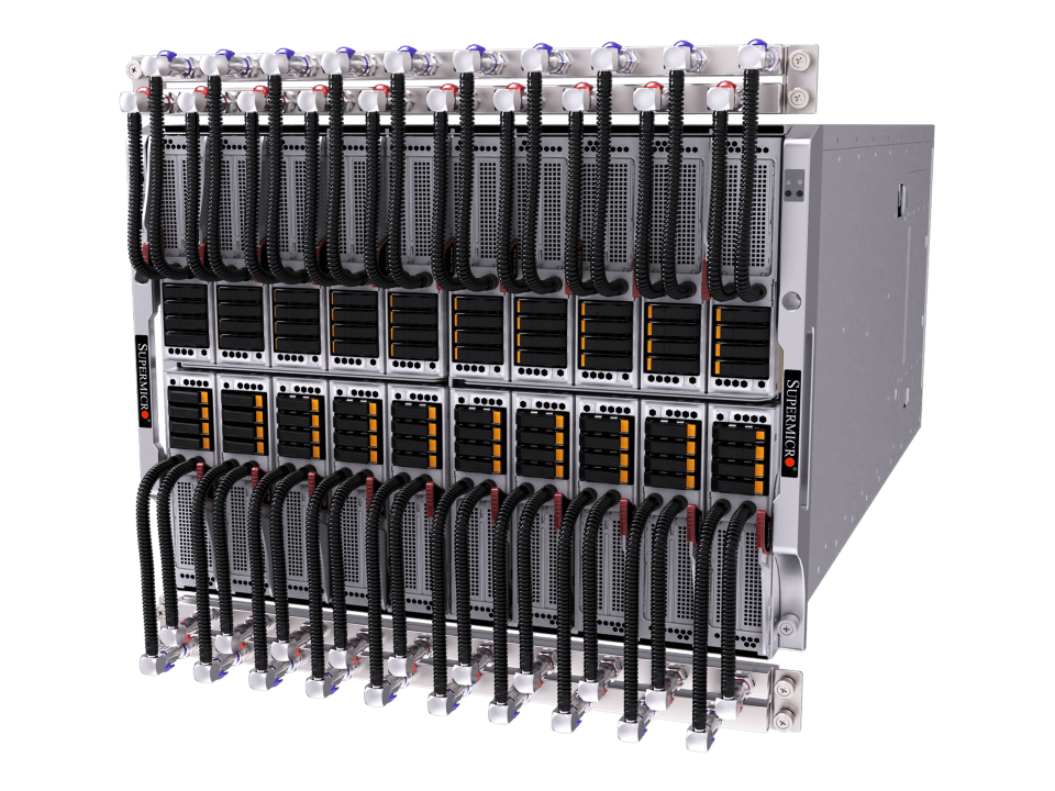 Supermicro 8U 20N SuperBlade® avec refroidissement liquide en option