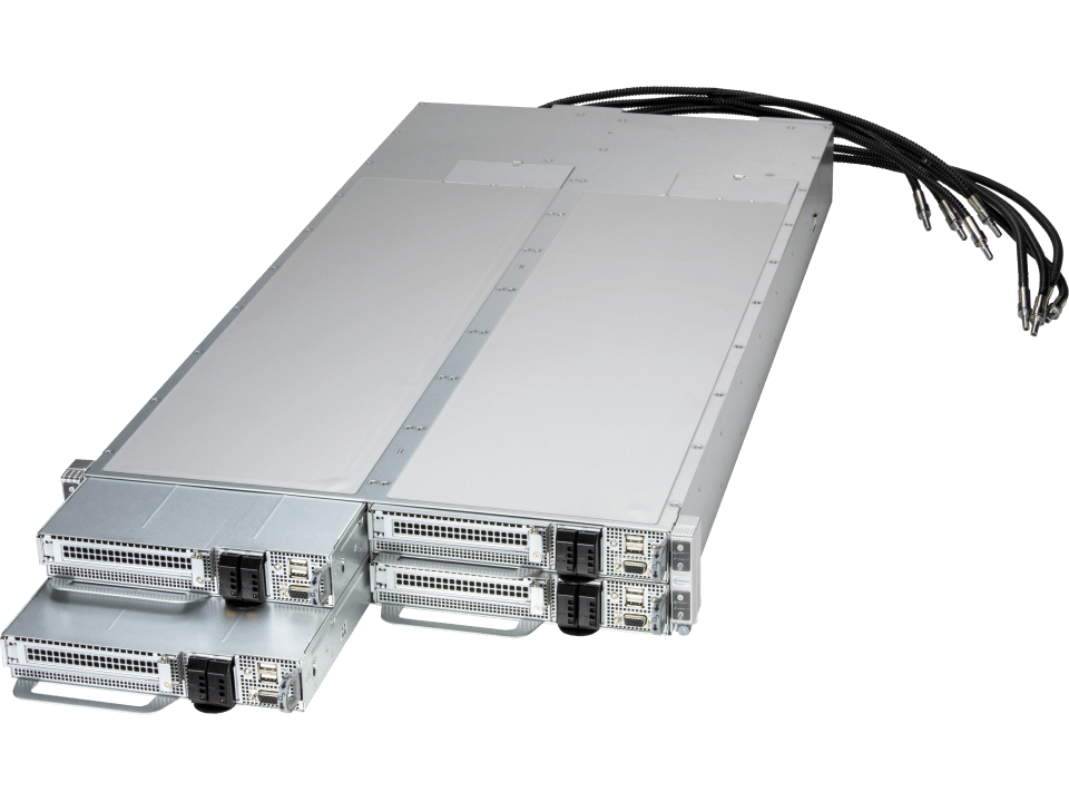 Système Supermicro 2U FlexTwin™ 4 nœuds refroidi par liquide SYS-222FT-HEA-LCC/AS -2126FT-HE-LCC