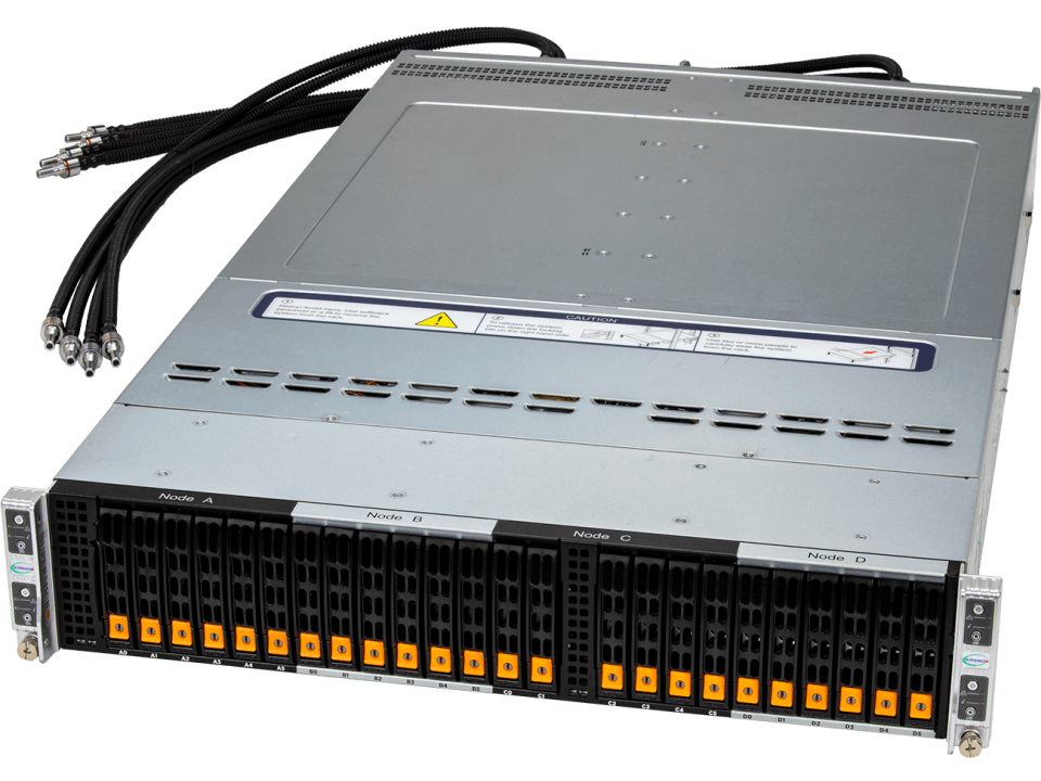 Supermicro 2U4N BigTwin® avec refroidissement liquide en option