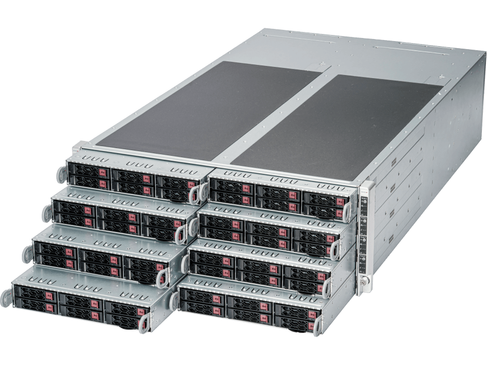 Supermicro 4U8N FatTwin® avec refroidissement liquide en option