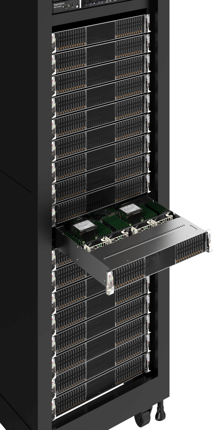 Supermicro server rack setup for storage